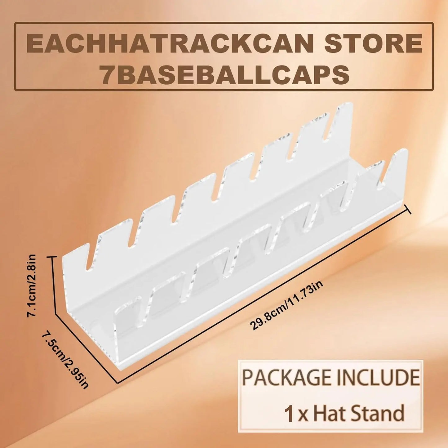 "Stylish Acrylic Baseball Cap Stand - Ultimate Organizer & Display Rack for Your Bedroom Closet or Dresser!"